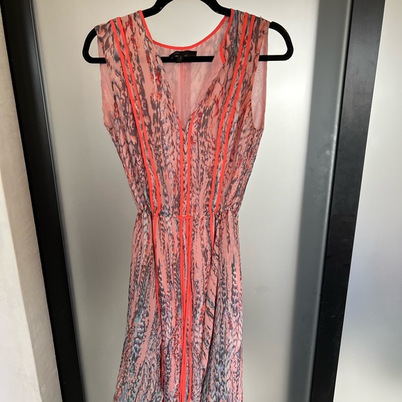Last chance! BCBGMaxAzria coral/orange flowy dress - Picture 2 of 7